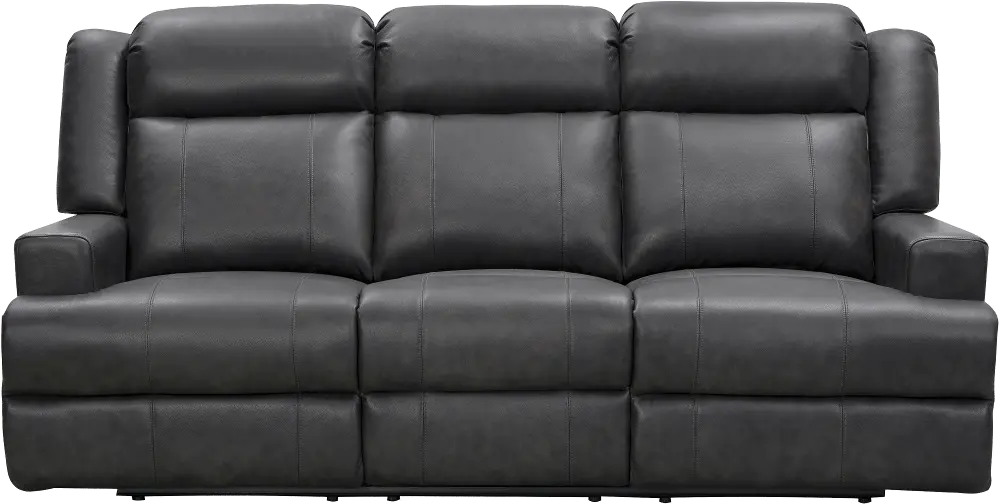 Elliot Steel Gray Leather Power Reclining Sofa-1