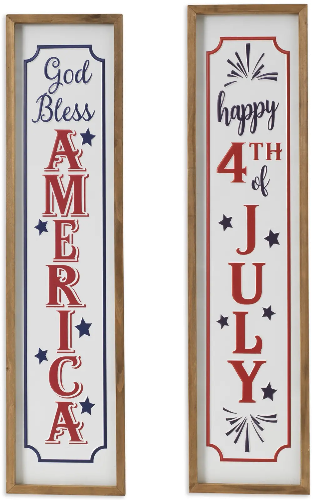 Assorted Red, White, and Blue Wood and Metal Embossed Wall Sign-1
