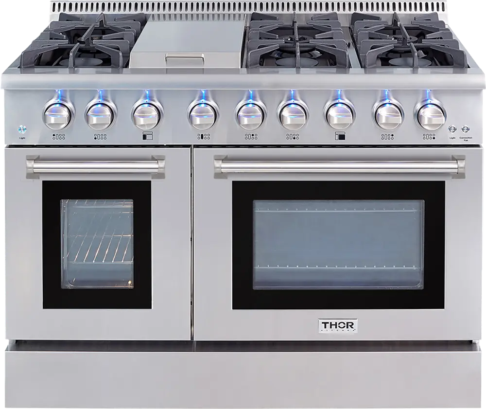 HRD4803U Thor 48 Inch Professional Dual Fuel Convection Range - Stainless Steel-1