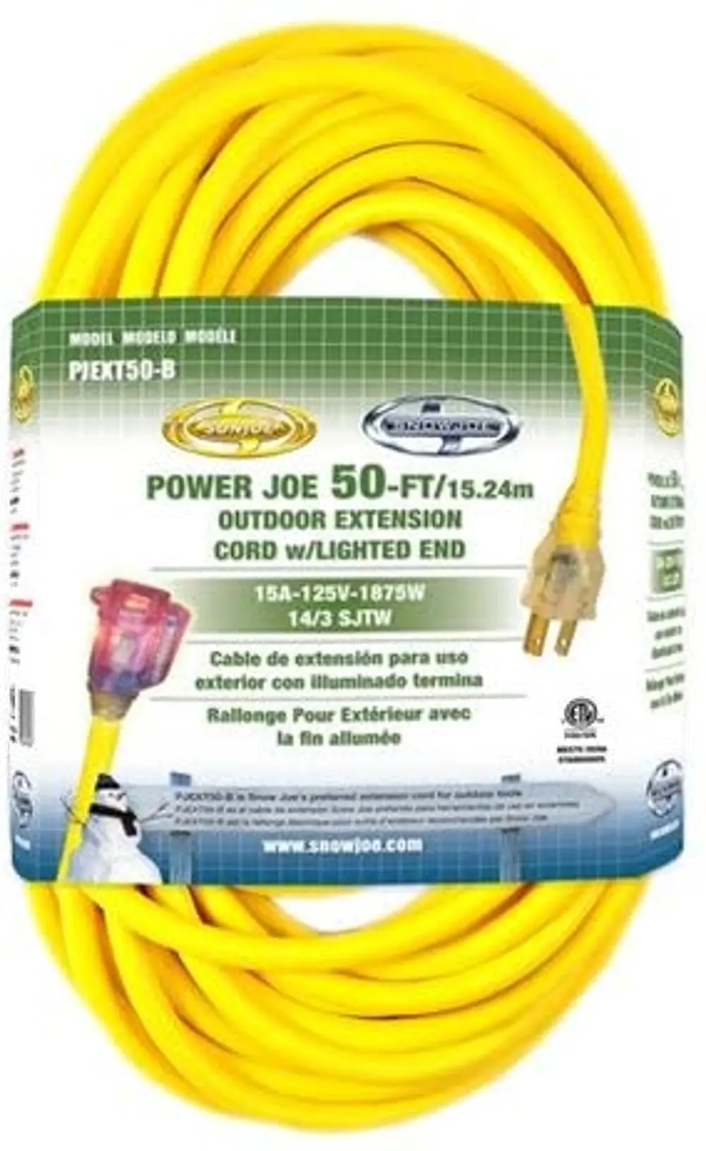 PJEXT50-B/50FT_CORD Snow Joe 50 ft Extension Cord - Yellow-1