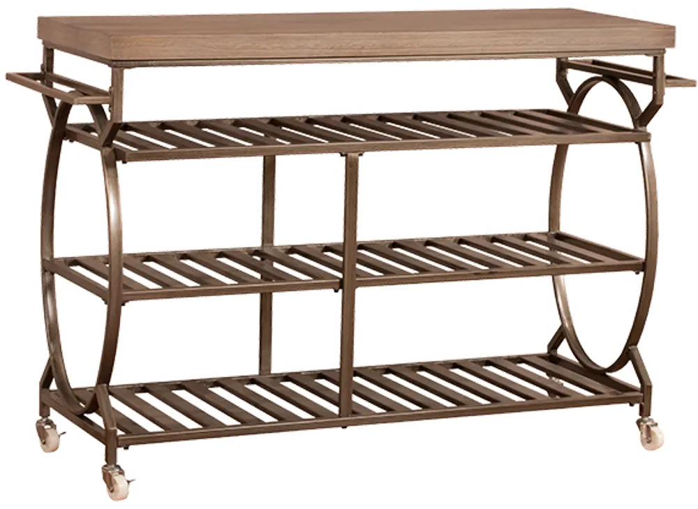 Brown Metal Kitchen Cart - Paddock-1