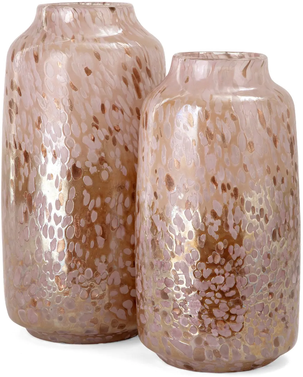 12 Inch Pink and Brown Glass Vase-1