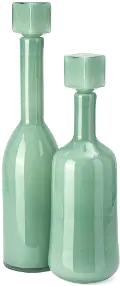 22 Inch Green Glass Deco Bottle