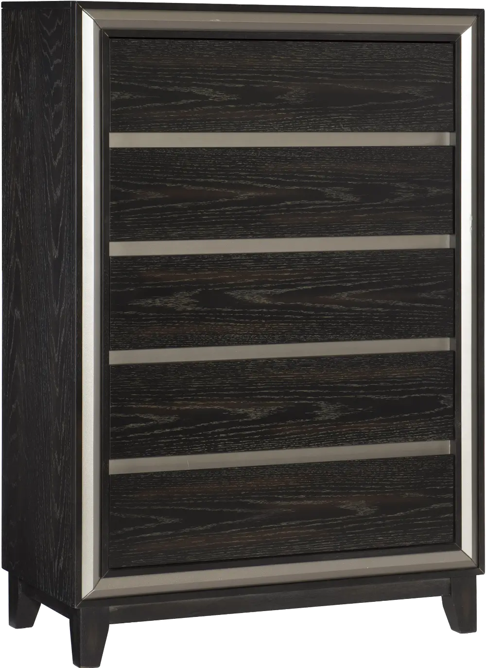 Contemporary Ebony Black Chest of Drawers - Draven-1