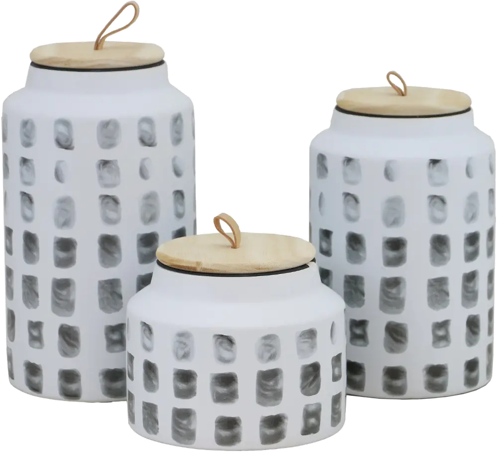 5 Inch White Ceramic Lidded Jar-1