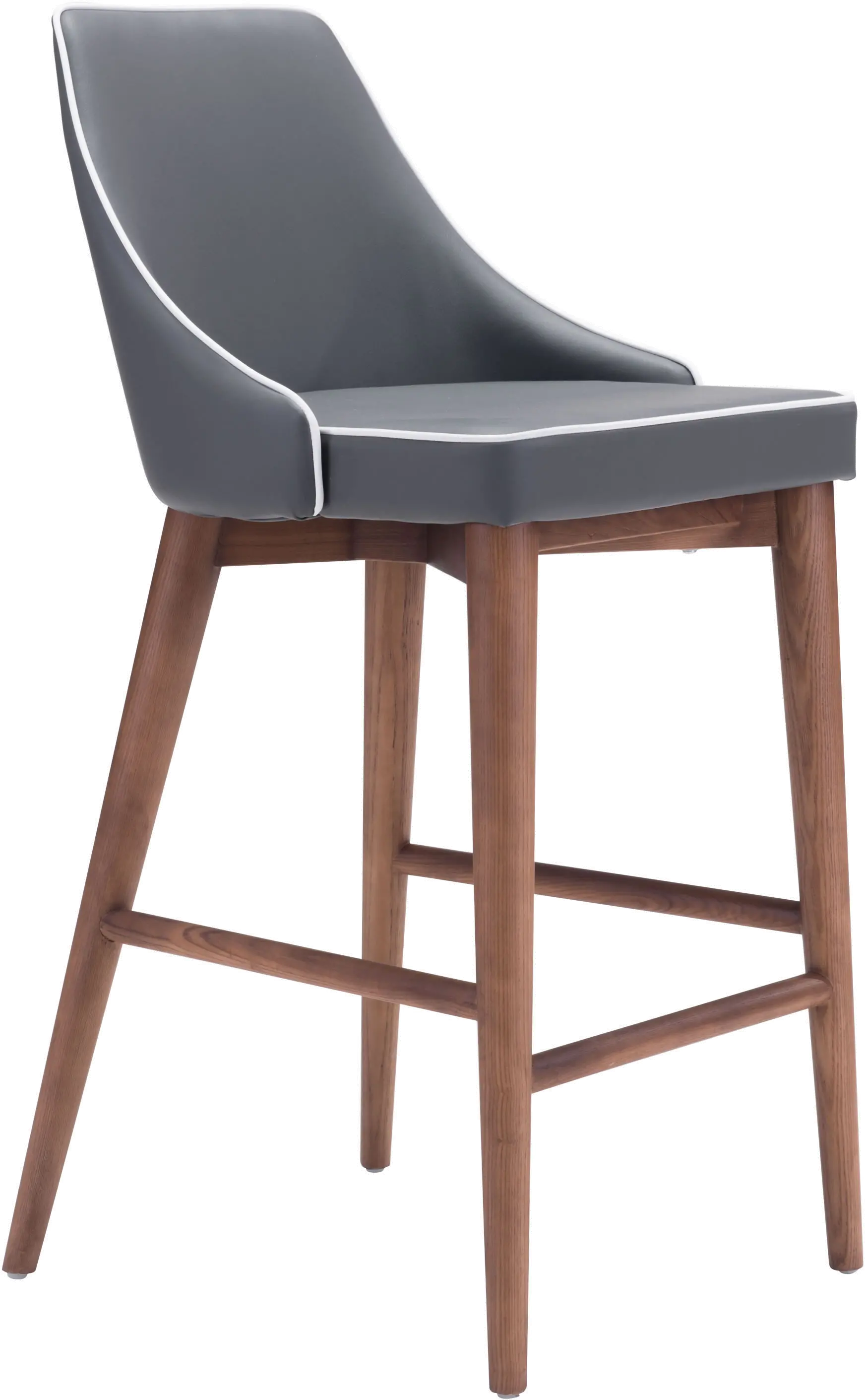 Photos - Chair Zuo Modern Gray Upholstered Counter Height Stool - Moor 100280