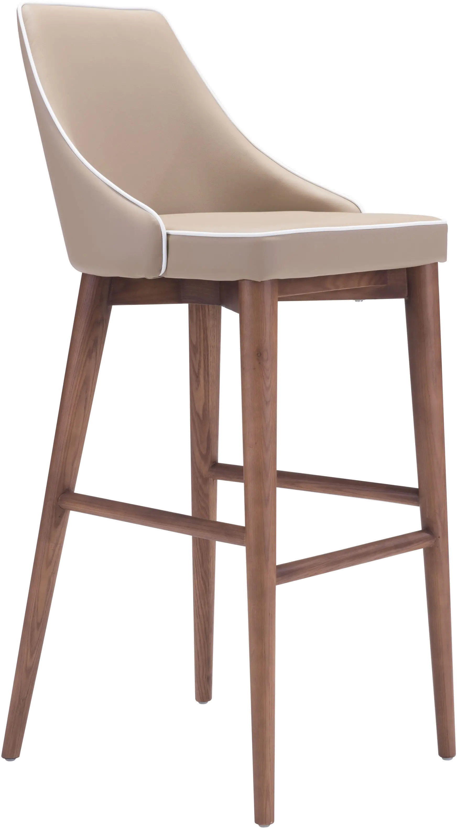 Photos - Chair Zuo Modern Beige Upholstered Bar Stool - Moor 100281