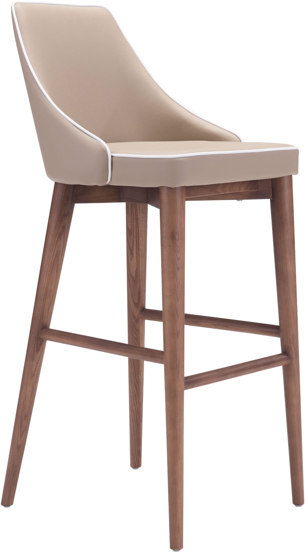 Photos - Chair Zuo Modern Beige Upholstered Bar Stool - Moor 100281