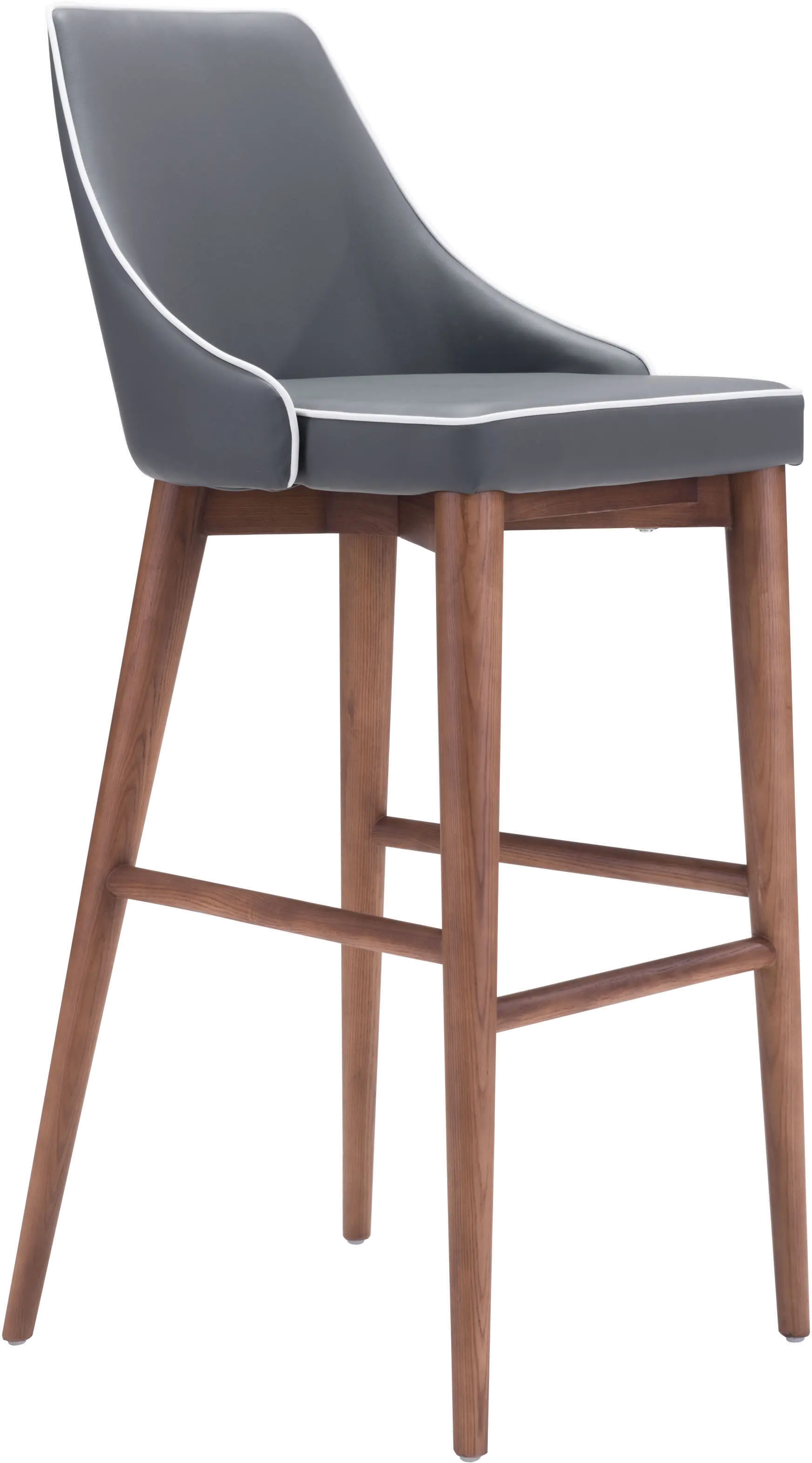 Photos - Chair Zuo Modern Gray Upholstered Bar Stool - Moor 100282