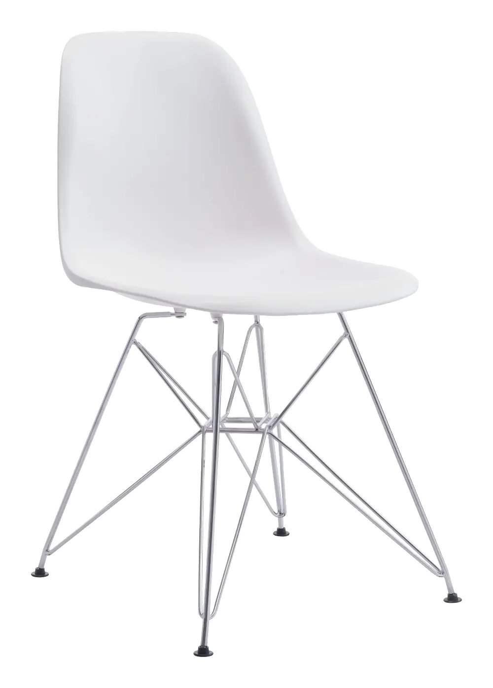 White Bucket Seat Dining Room Chair - Zip-1