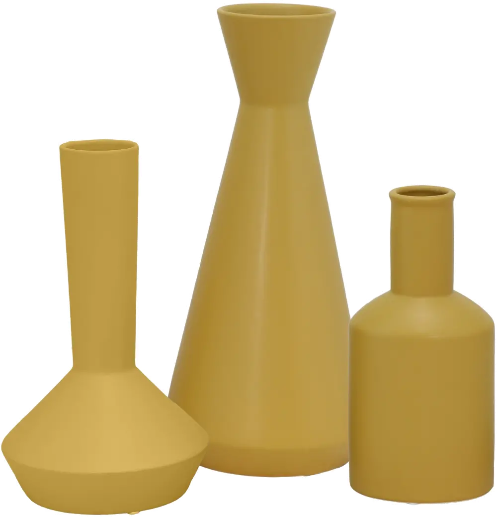 10 Inch Yellow Ceramic Vase-1