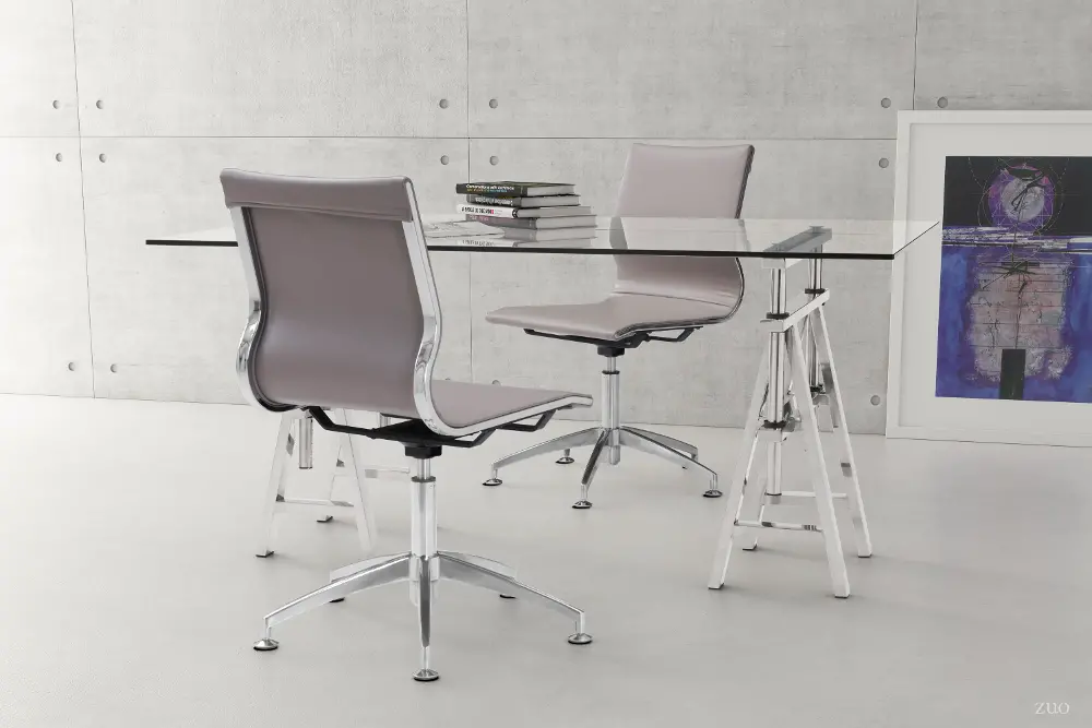 Taupe Conference Chair - Glider-1