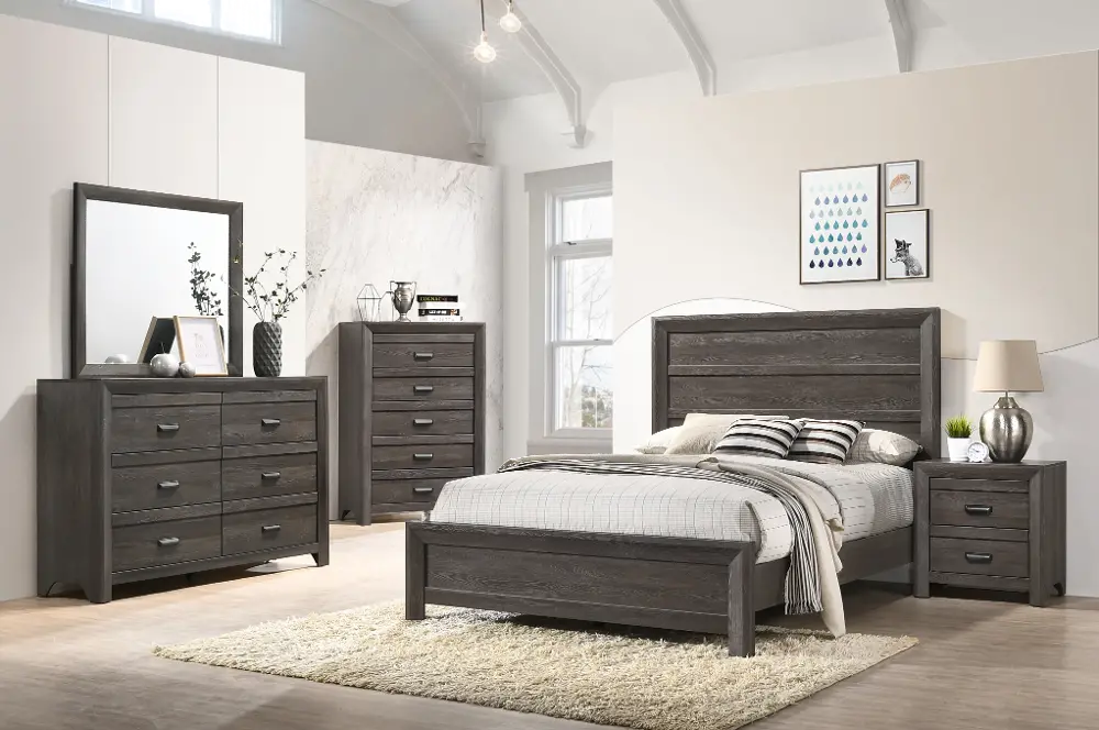 Adelaide Charcoal Gray 4 Piece Full Bedroom Set-2