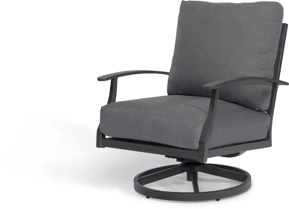 West Lake Gray Patio Swivel Patio Chair-1