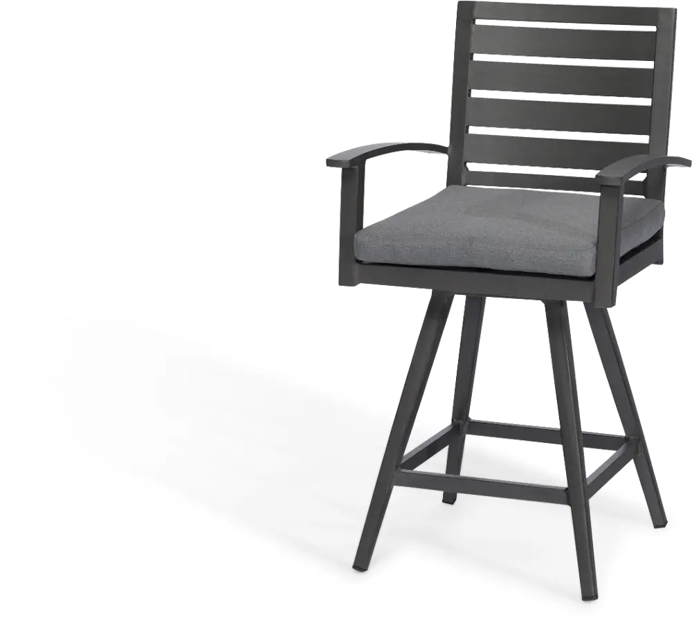 West Lake Gray Patio Swivel Chair-1