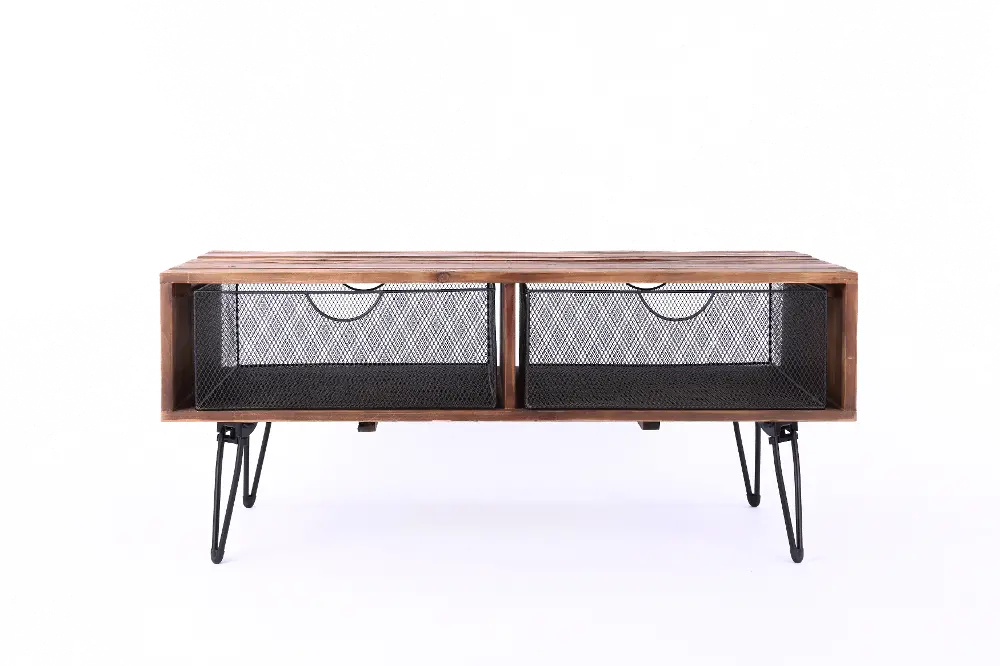 Reclaimed Wood Fold Coffee Table - Ophelia-1