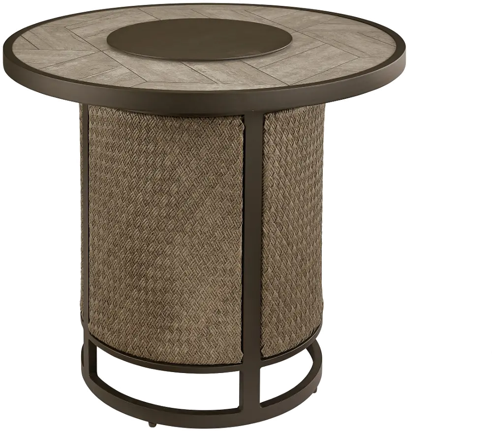 ARW04404P01 Light Brown Round Counter Height Fire Pit - Ellery-1