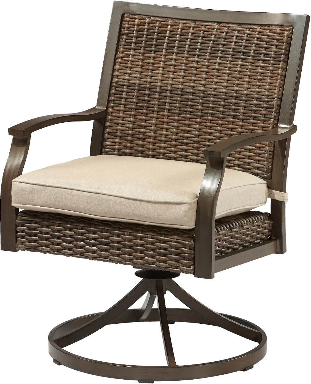 AFX07601P01 Trenton Wicker Patio Swivel Chair with Sunbrella Cushion-1