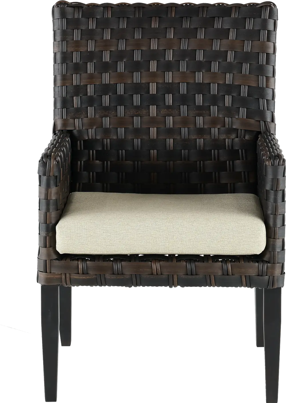 Sunset Brown and Cream Patio Dining Armchair-1