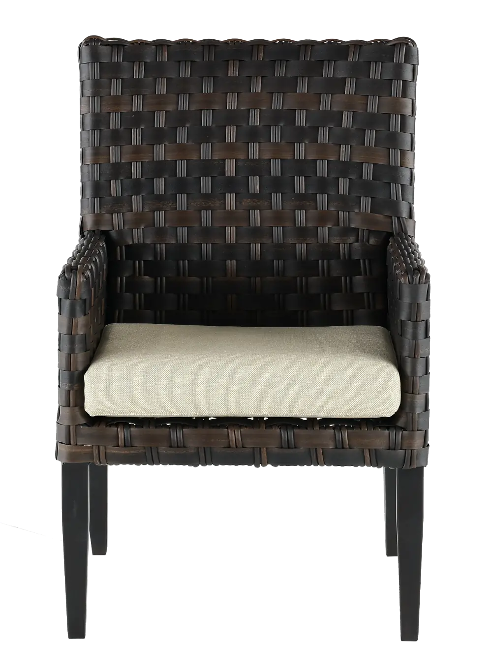 Sunset Brown and Cream Patio Dining Armchair-1