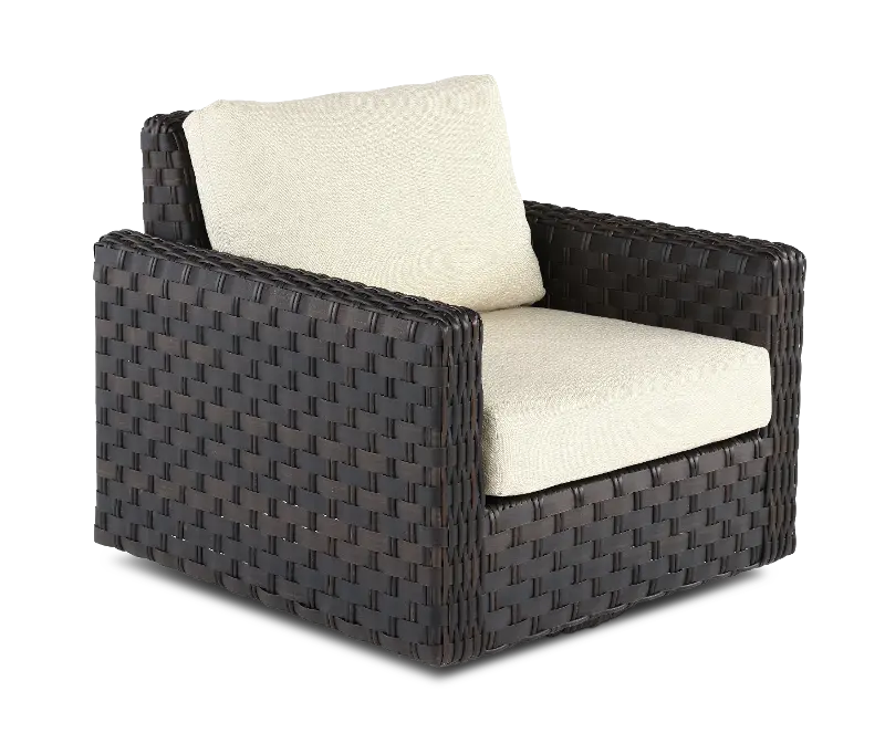 Sunset Brown and Cream Swivel Gliding Patio Lounge Chair