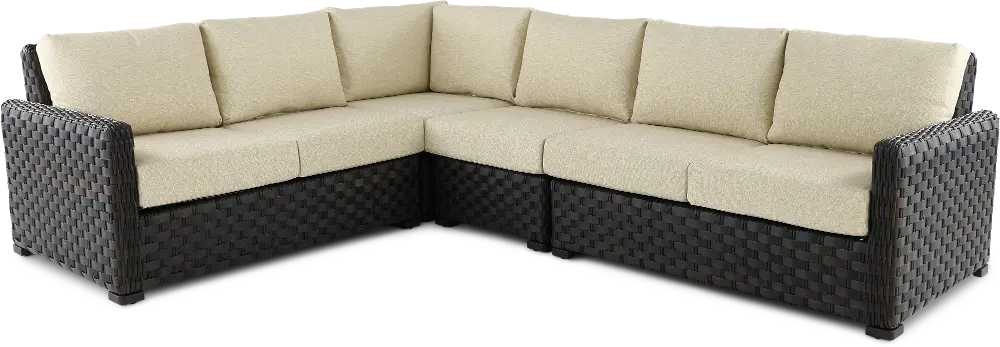 Sunset Woven Wicker 4 Piece Patio Sectional-1