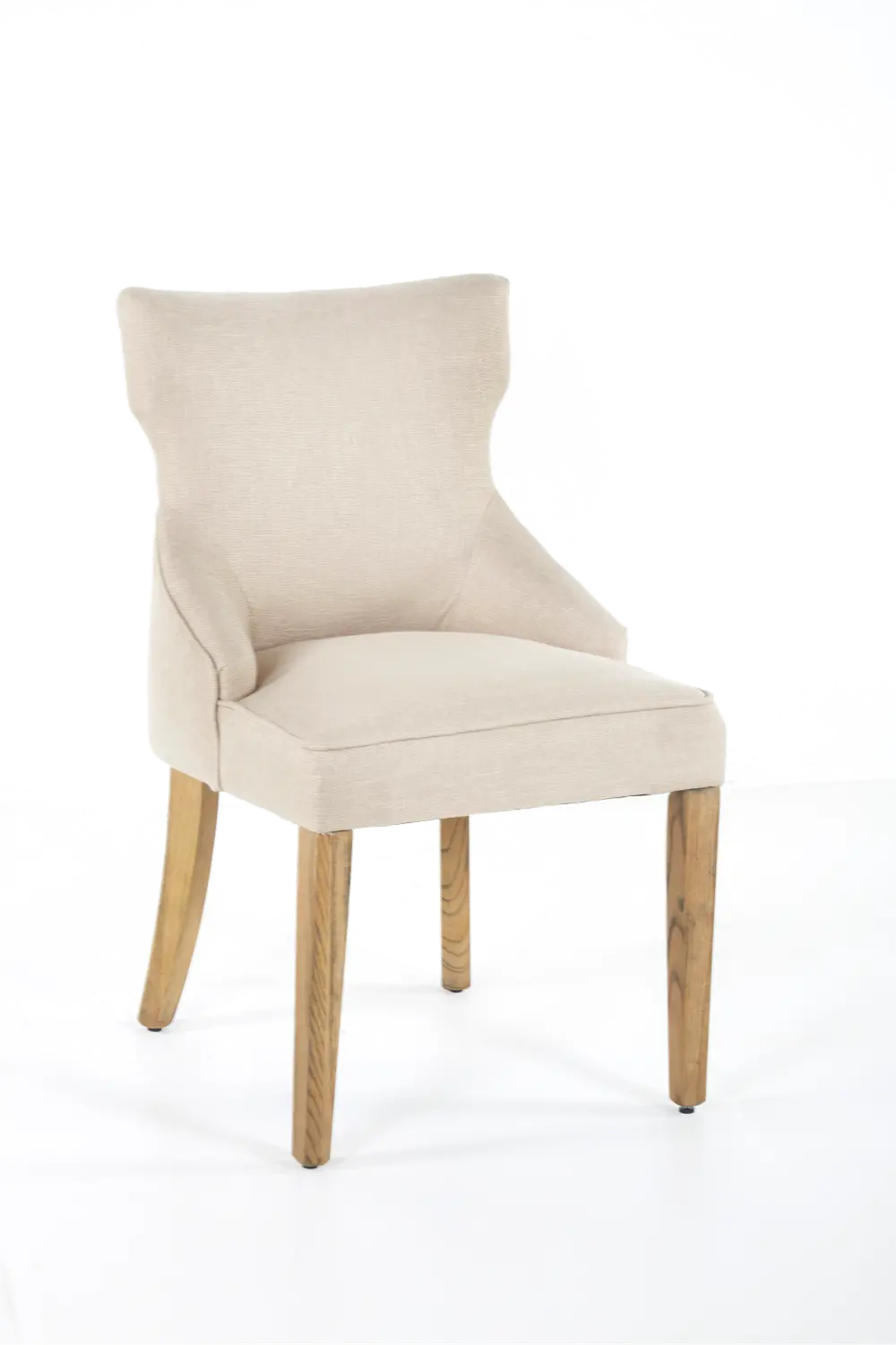 Tan and Natural Upholstered Dining Room Chair - Modern Eclectic-1