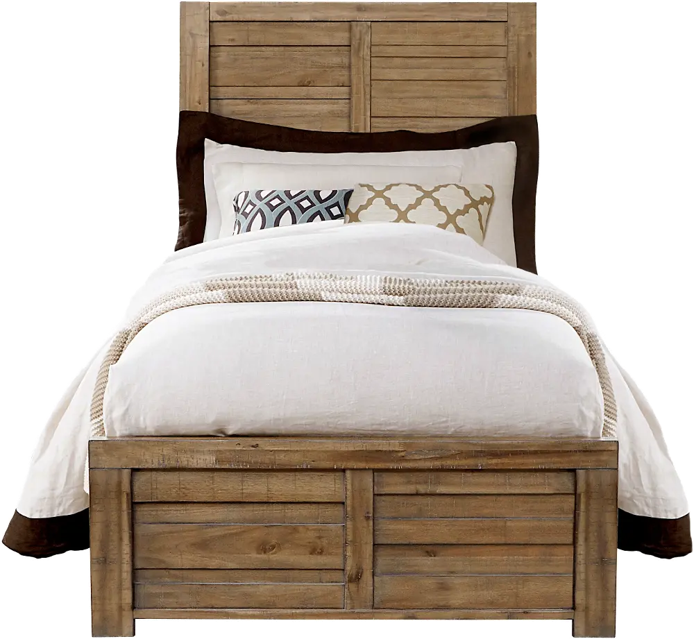 Casual Rustic Natural Brown Twin Bed - Shilo-1