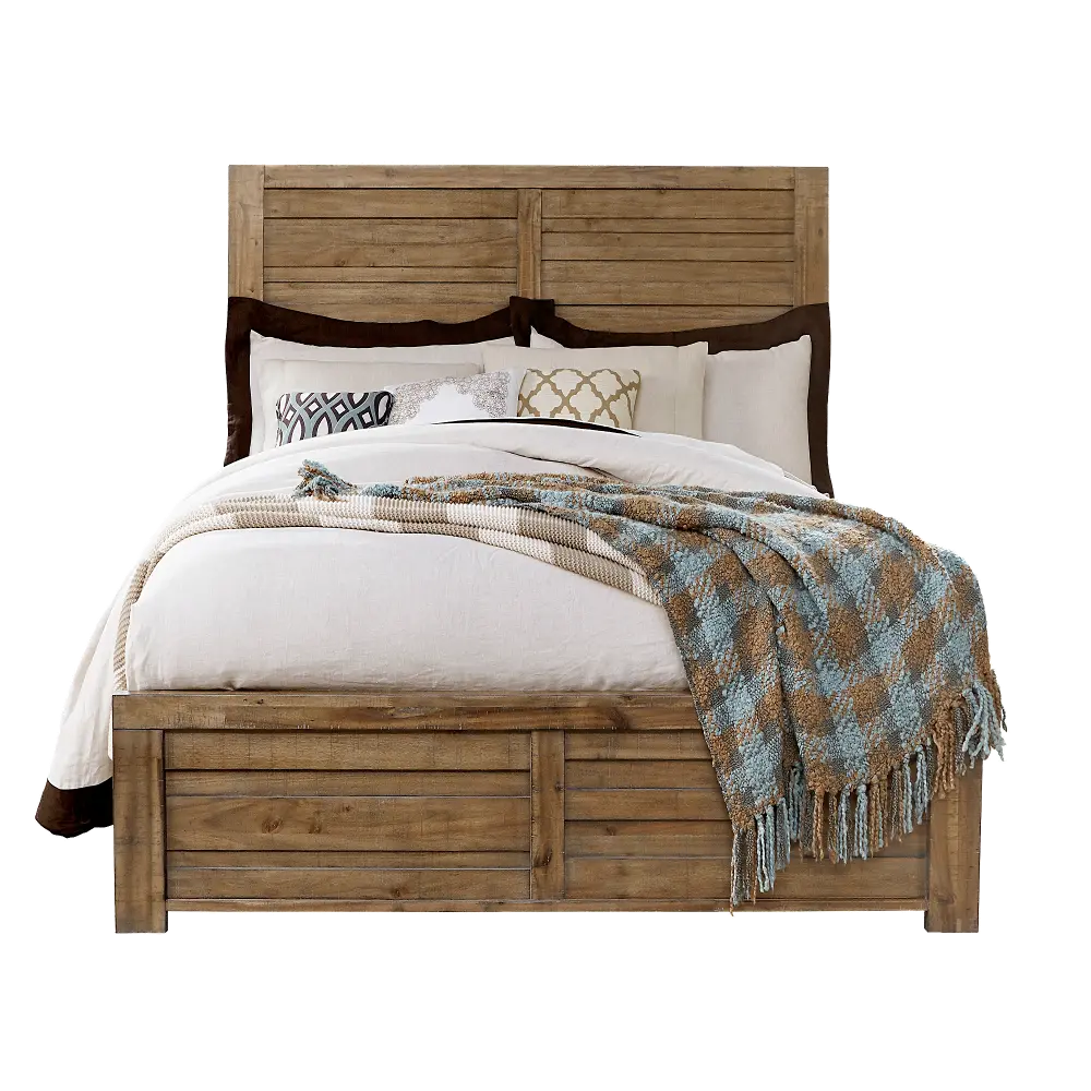 Casual Rustic Natural Brown Full Bed - Shilo-1