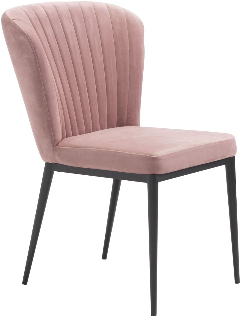 Pink Upholstered Dining Room Chair Set, Tufted Dining Room Chairs Set Of 2