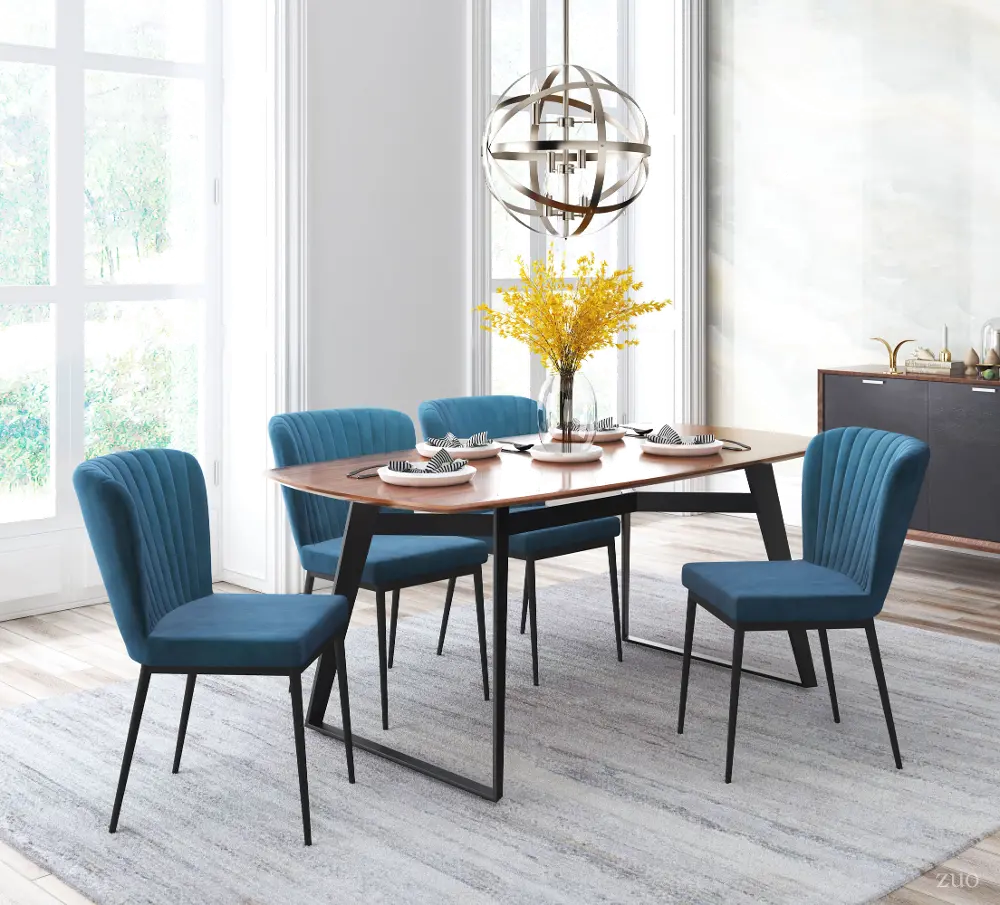Blue Upholstered Dining Room Chair (Set of 2) - Tolivere-1