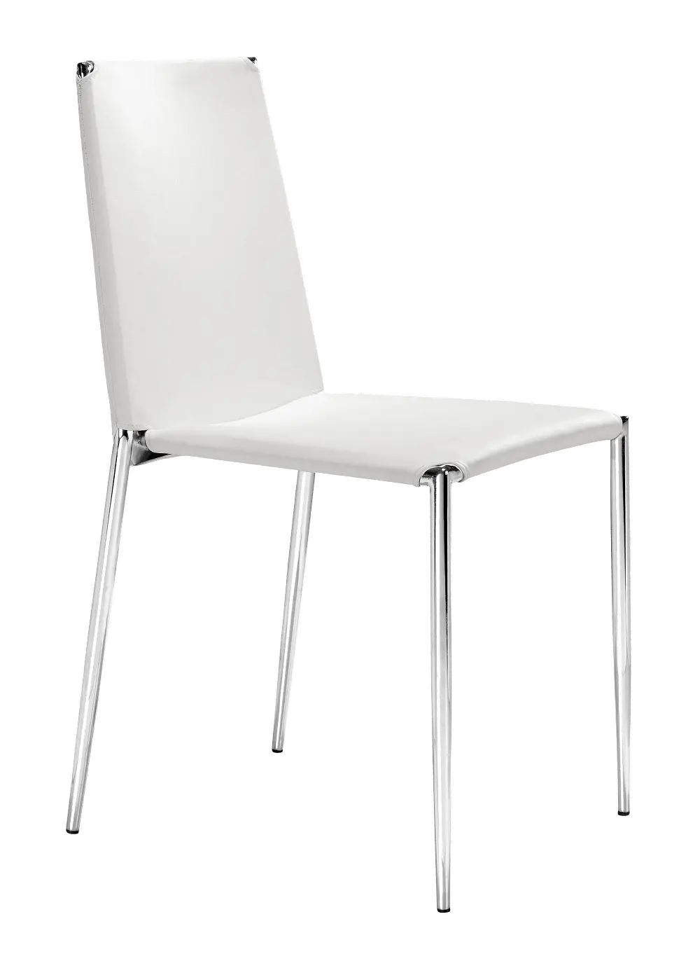 White and Chrome Dining Room Chair (Set of  4) - Alex-1