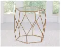 Roxy Gold Hexagon End Table