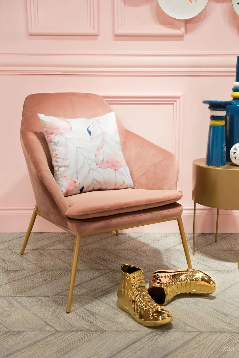 Mid Century Modern Pink Arm Chair - Debonair-1