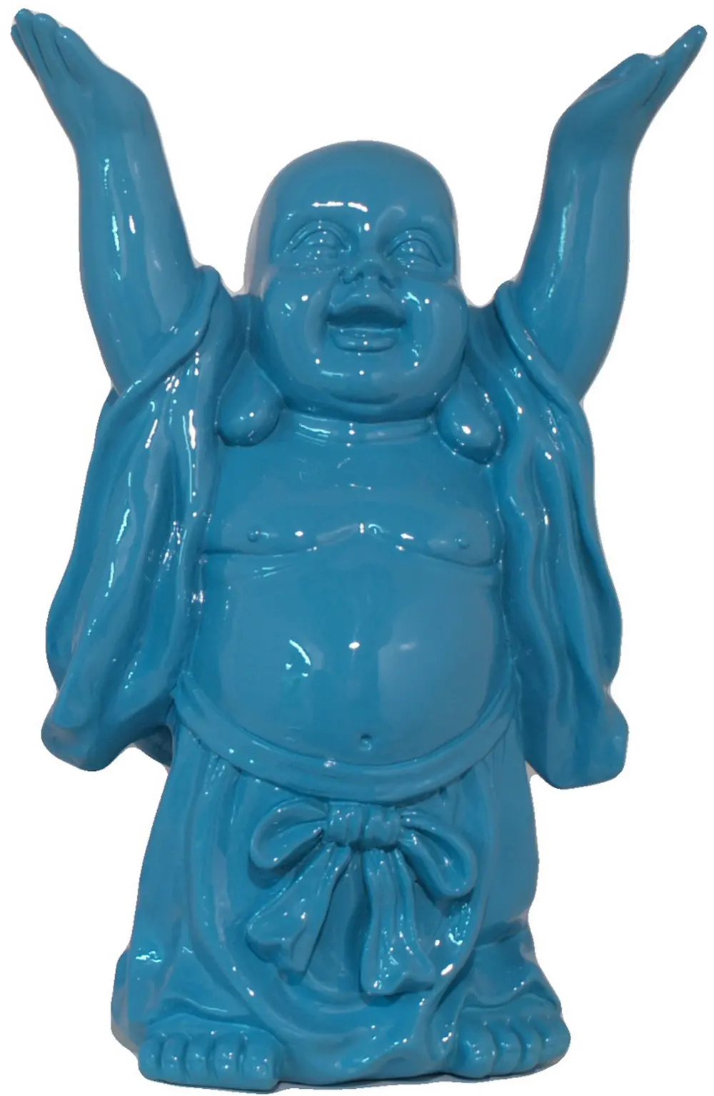 17 Inch Blue Happy Standing Buddha Sculpture-1