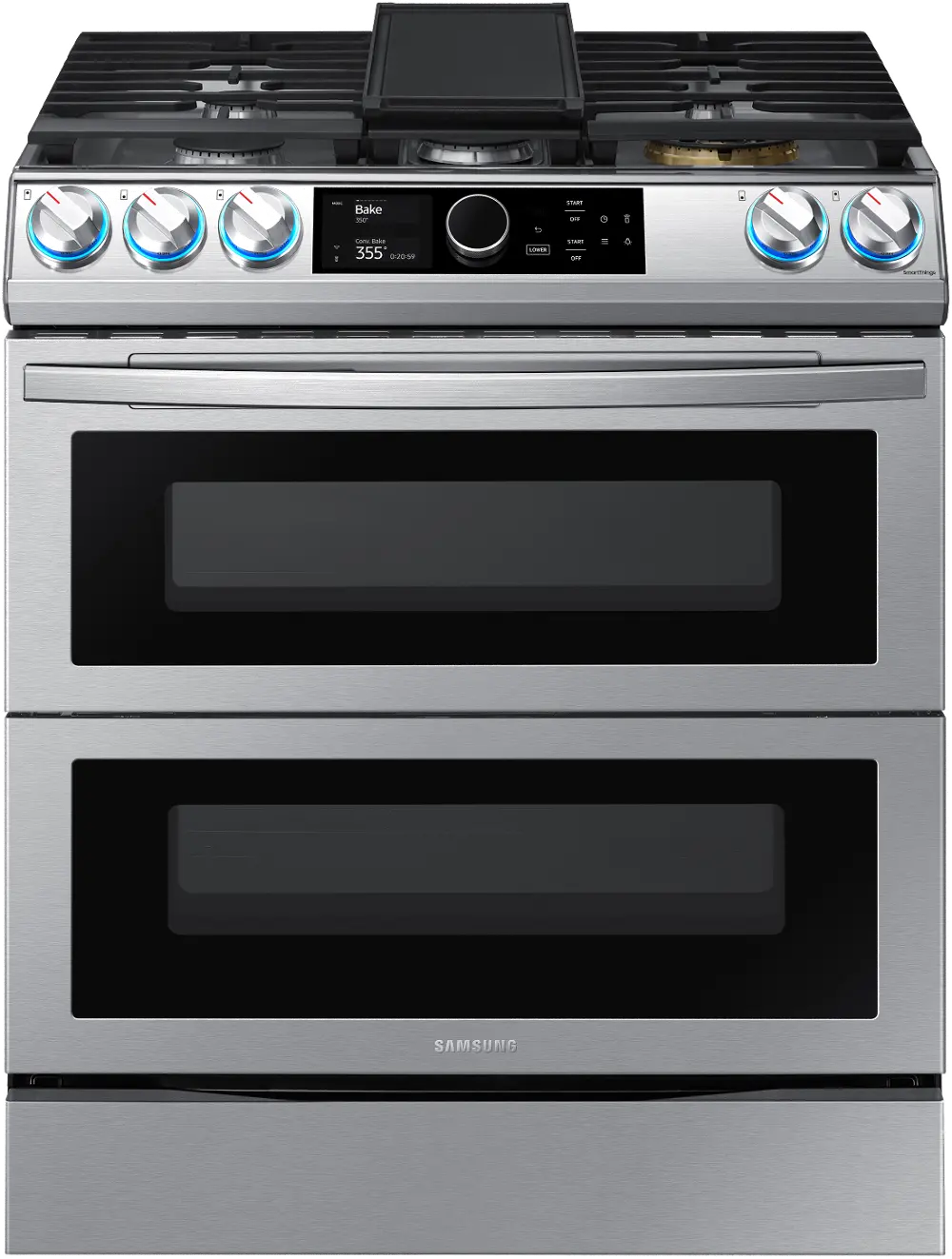 NY63T8751SS Samsung 30 Inch Dual Fuel Flex Duo Smart Range with SmartDial - 6.3 cu. ft., Stainless Steel-1