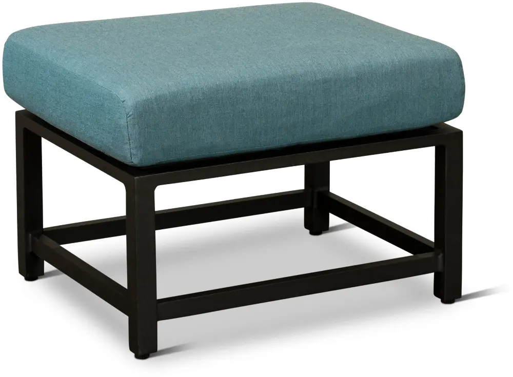 117CTN125S015-AL Anesis Blue Patio Bench with Sunbrella Cushion-1