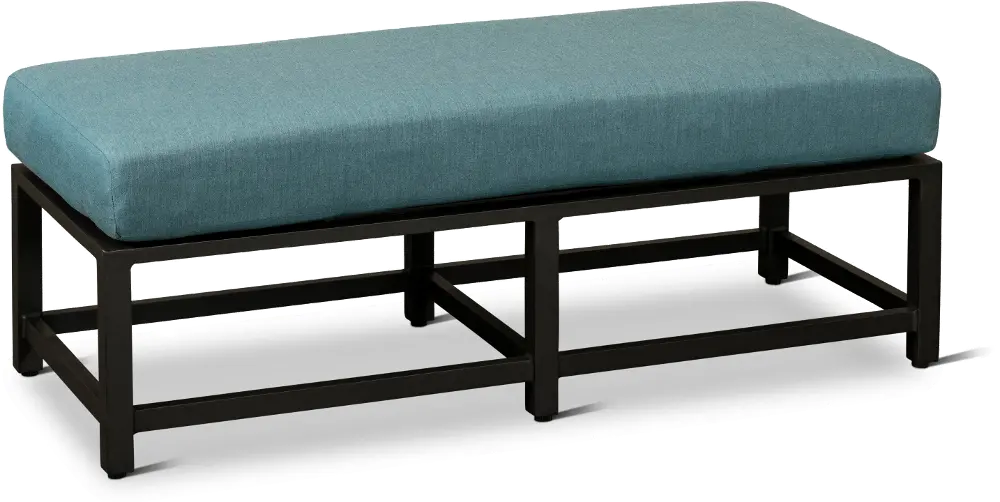 117CTN225S015-AL Anesis Blue Patio 2 Seat Bench with Sunbrella Cushion-1