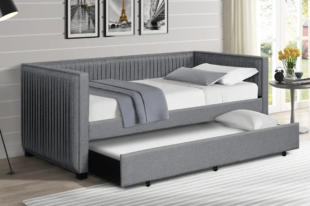 Emery Gray Twin Daybed with Trundle-1