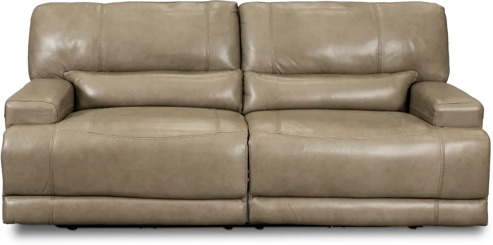 Omega Taupe Leather Power Reclining Sofa-1