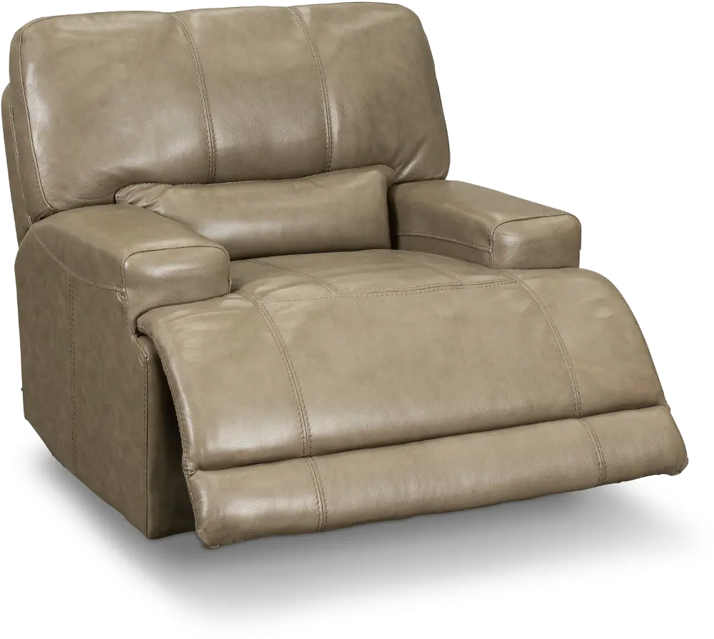 Omega Taupe Leather Power Recliner-1