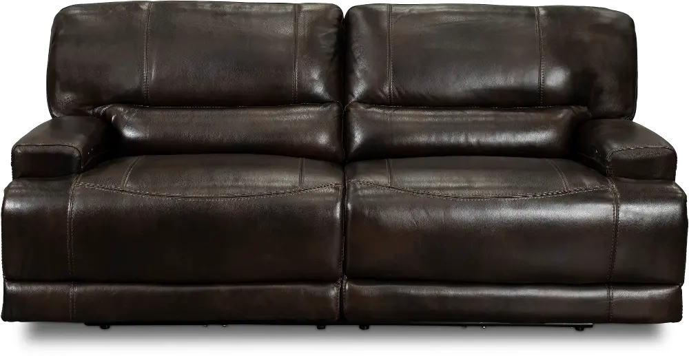 Omega Brown Leather Power Reclining Sofa-1
