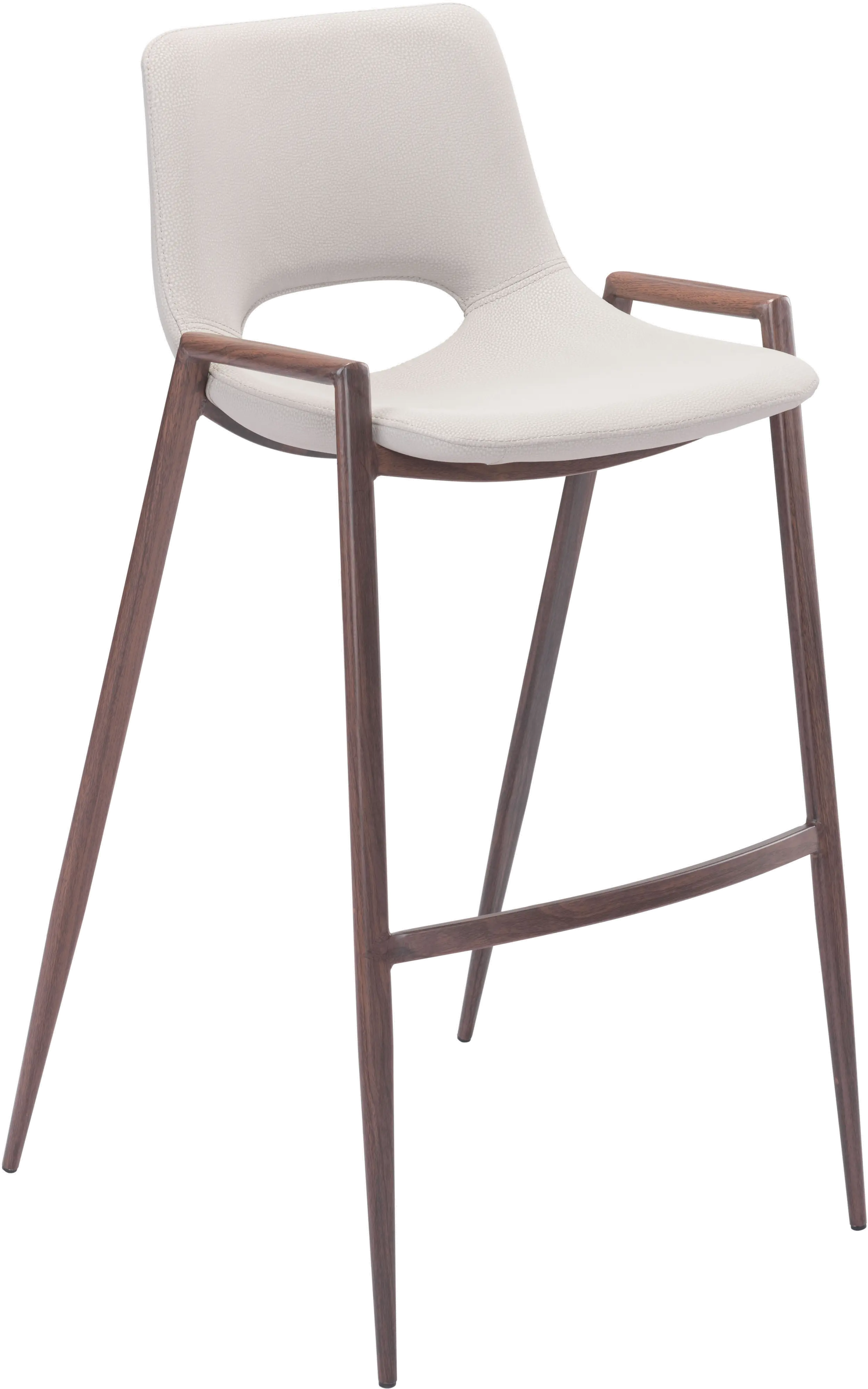 Photos - Chair Zuo Modern Desi Beige Bar Stool, Set of 2 101699
