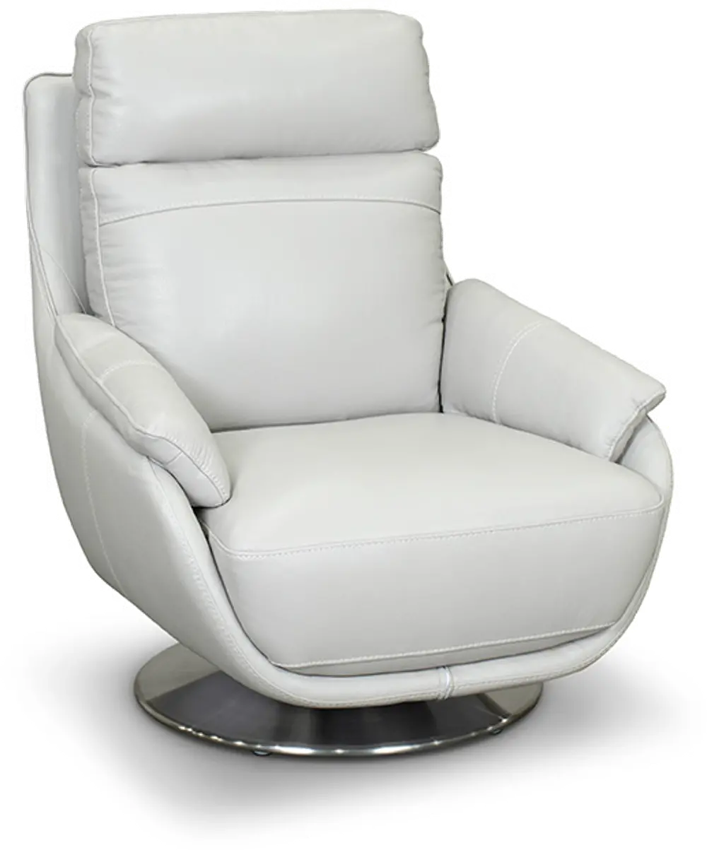 Dove Gray Leather Swivel Chair - Vio-1