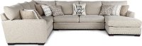 Cement Beige 3 Piece Sectional Sofa with RAF Chaise - Middleton | RC ...