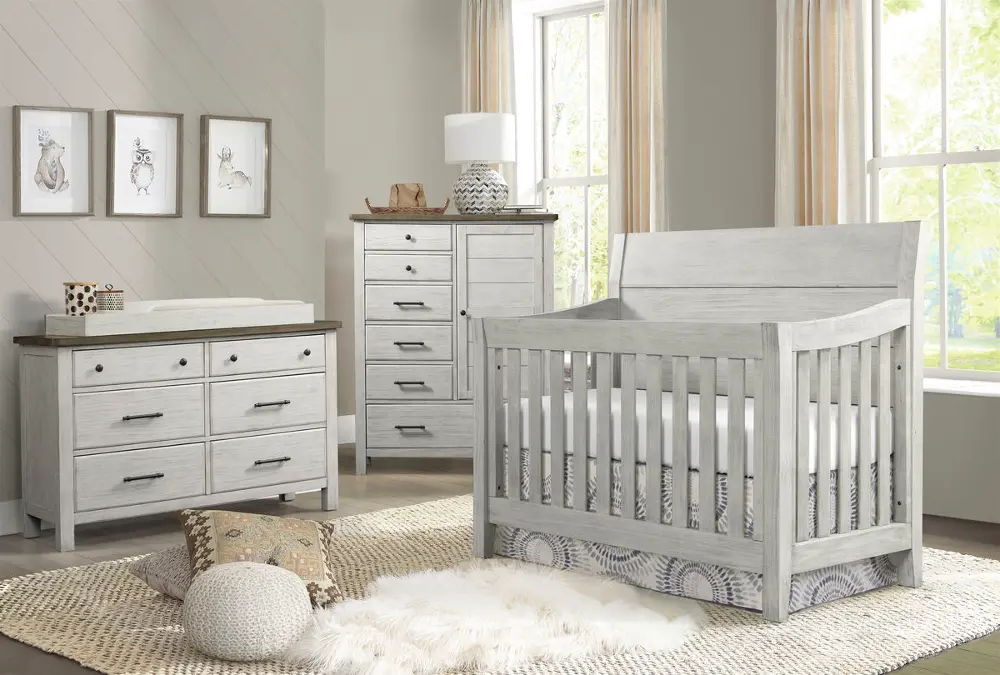 Tranquil Rock Weathered White 3 Piece Nursery Set-1