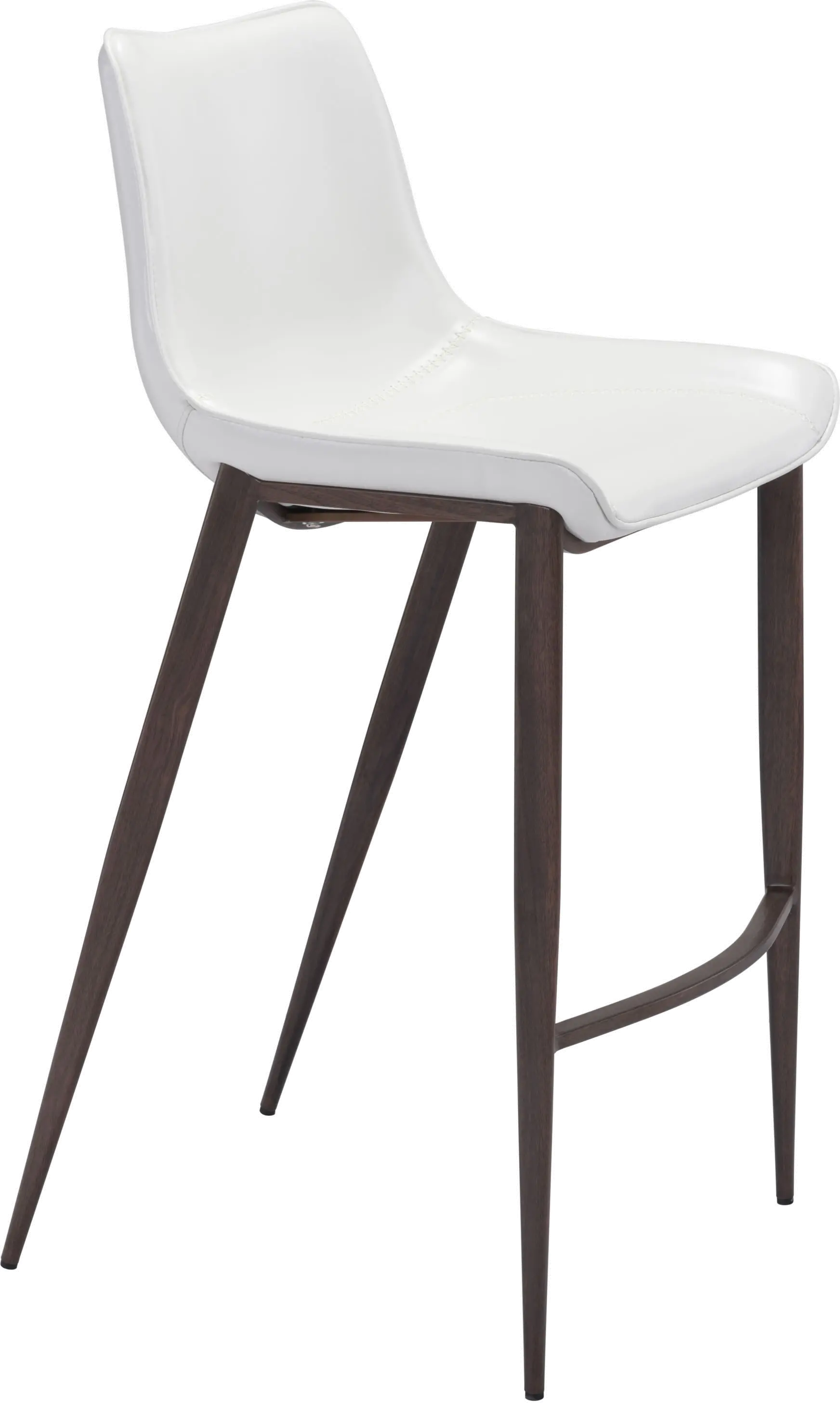Photos - Chair Zuo Modern Magnus White and Brown Bar Stool, Set of 2 101278