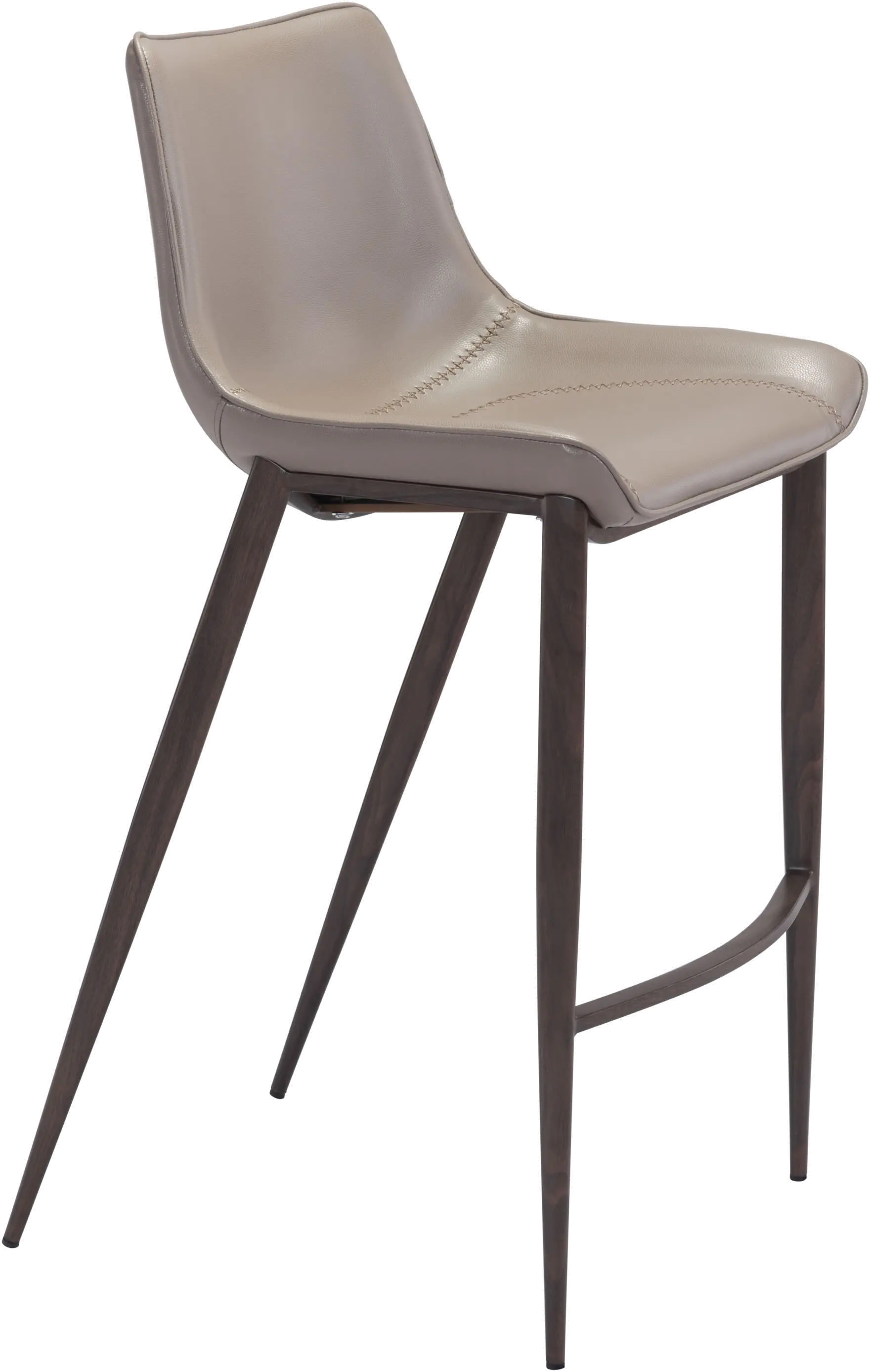 Photos - Chair Zuo Modern Magnus Gray and Brown Bar Stool, Set of 2 101277