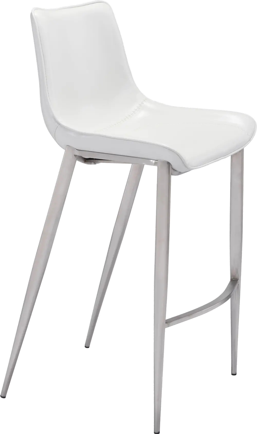 Magnus White and Silver Bar Stool, Set of 2-1