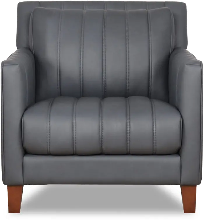 Gray leather accent armchair